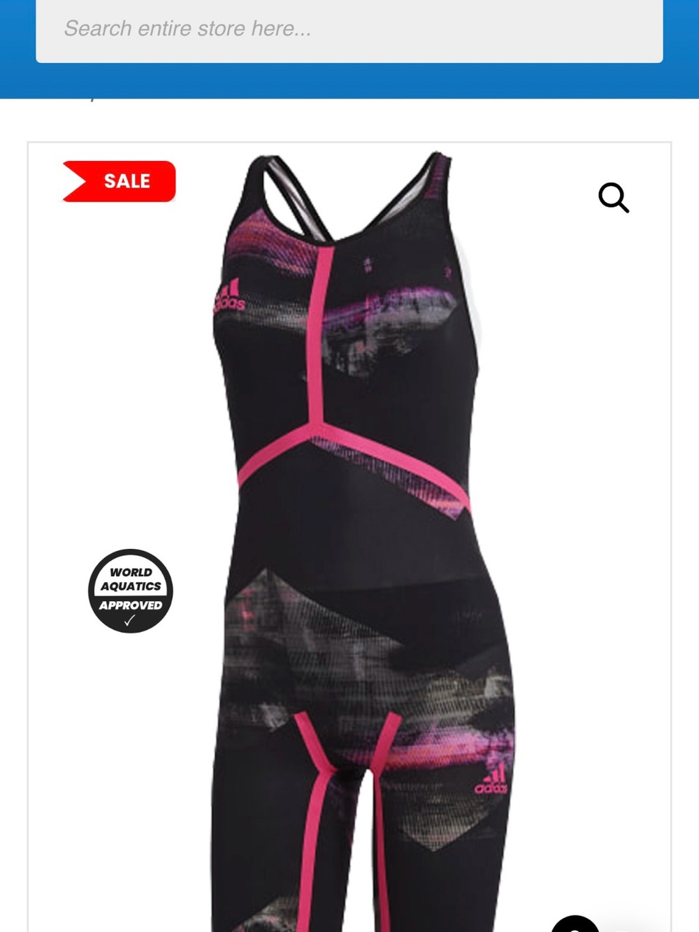 Adidas adizero Black and Pink  One-Piece tech Swimsuit